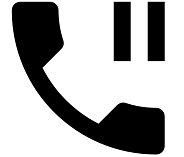 Hold symbol next to phone symbol