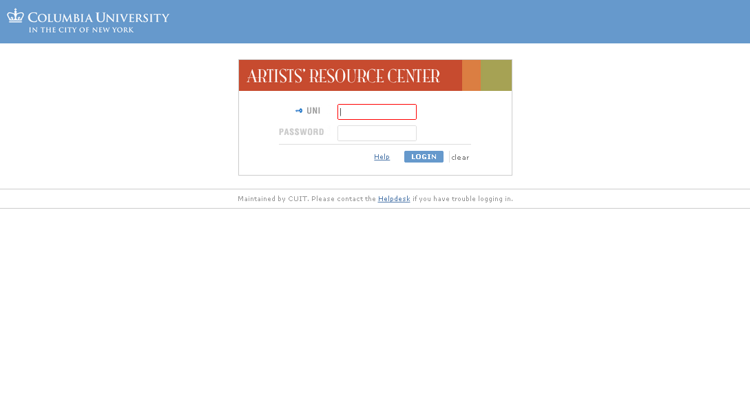 Login page with default logo and Columbia links Login page with default logo and Columbia links