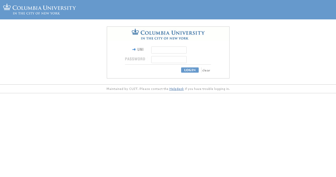 CAS Login screen