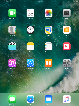 iPad home screen