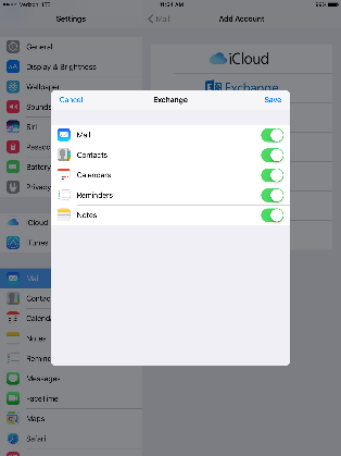 Exchange window with preferred apps selected