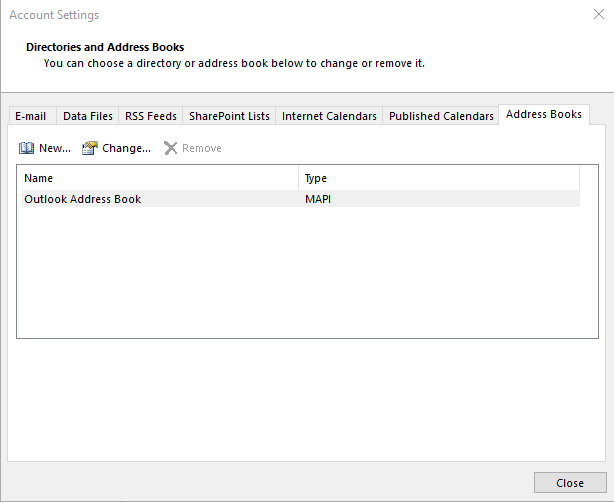 Click on the Address Books tab, then click on New Click on the Address Books tab, then click on New