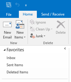 Click on File in Outlook 2016 Click on File in Outlook 2016