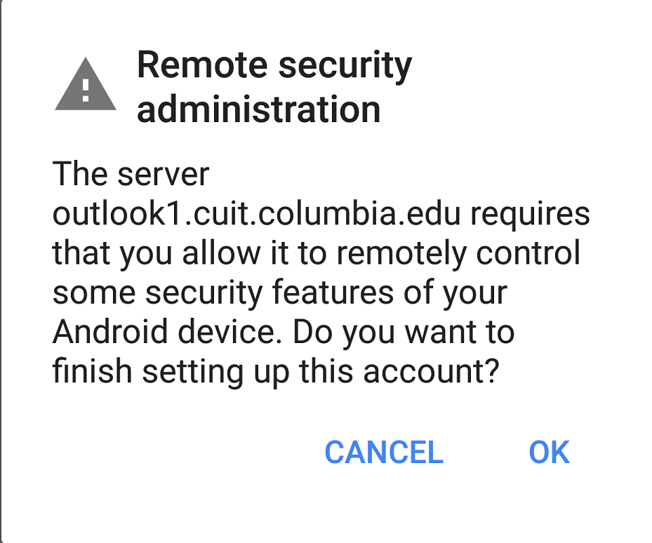 Remote security administration screen