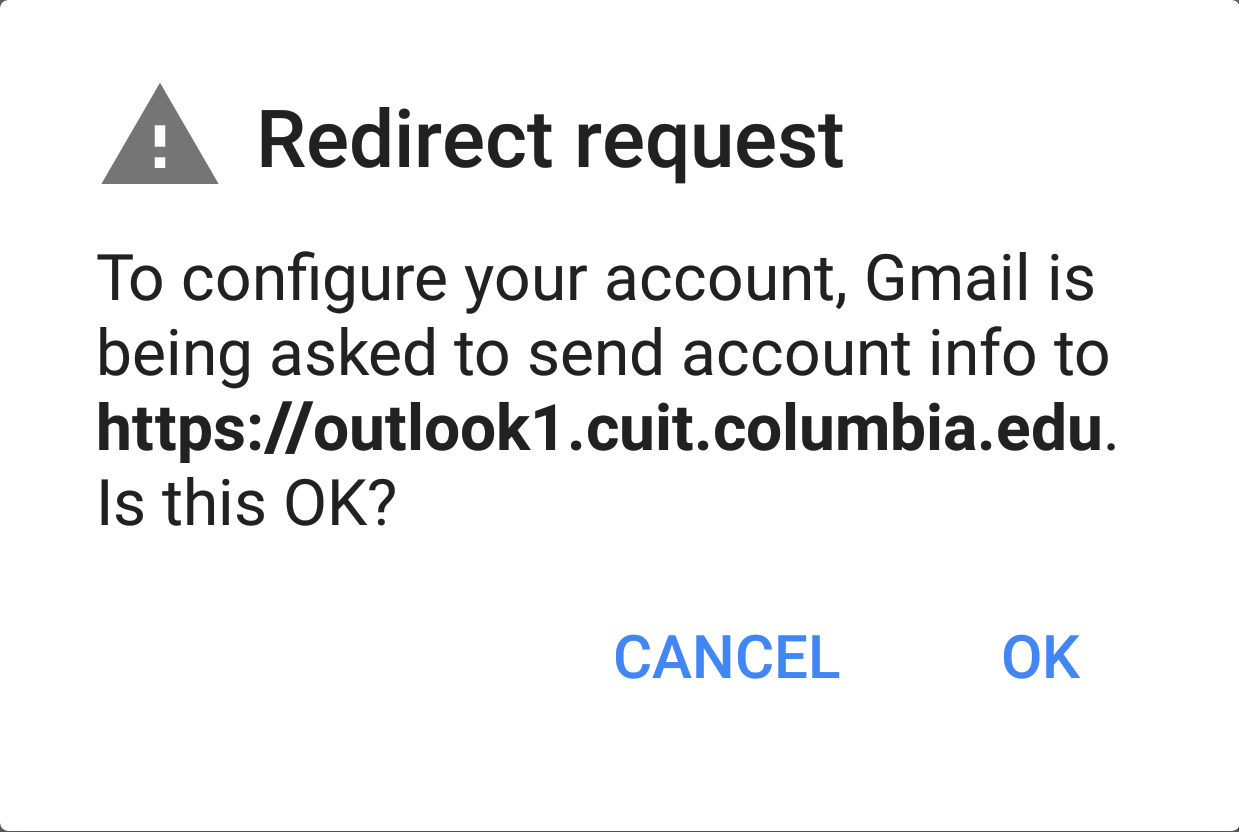 Redirect request screen