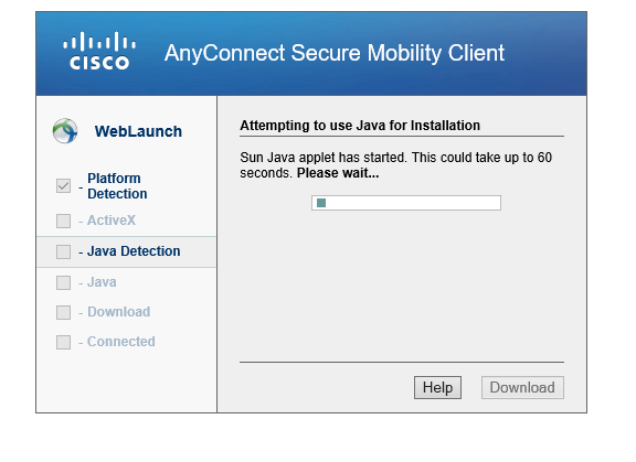 AnyConnect Secure Mobility Client attempting to use Java for installation