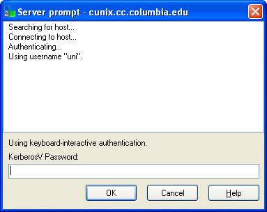 Server prompt - cunix.cc.columbia.edu
