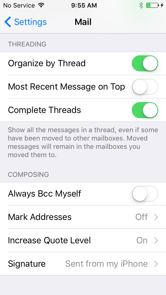 Mail screen with mailing preferences